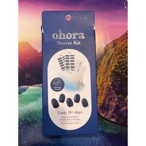Ohora Indigo Blues Starter Kit OTP-003 Semi-Cured Gel Nail Strips with LED Lamp